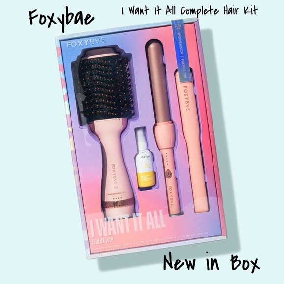 foxybae Other - Foxybae I Want It All Complete Hair Kit, Flat Iron, Curling Wand, Blow Out Brush